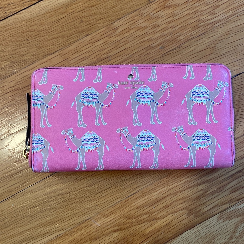 Kate Spade Pink Camel Print Wallet